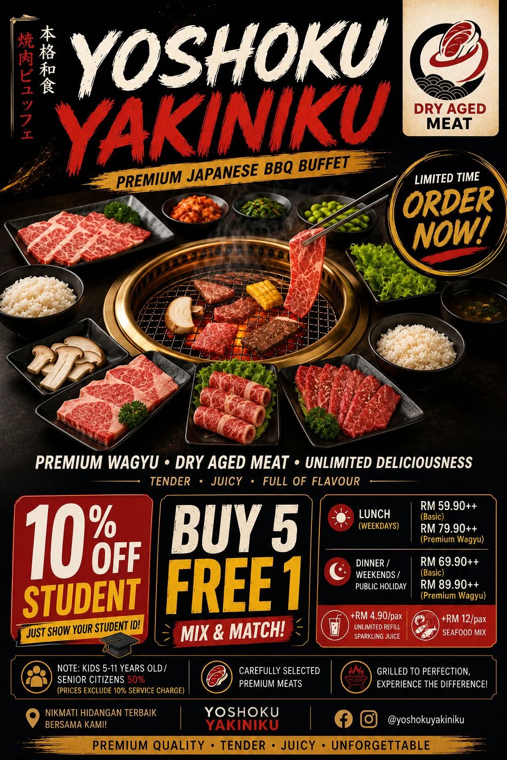 Yoshoku Yakiniku complete menu and prices - Halal Wagyu BBQ in Setapak KL